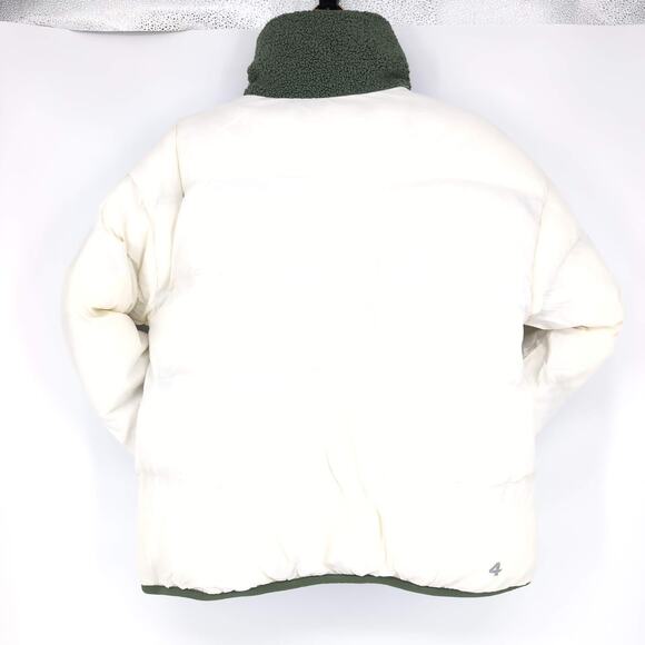 Fourlaps Polar Quilted Reversible Unisex Thyme/White Sherpa Jacket - Size S -NWT - Picture 5 of 15